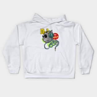 Cat with Sunglasses as DJ with Headphone Kids Hoodie